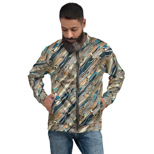 Cobalt Ribbons on a Bomber Jacket