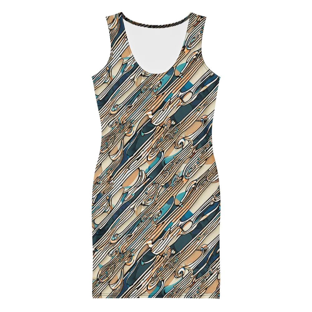 Cobalt Ribbons on Bodycon Dress — Front
