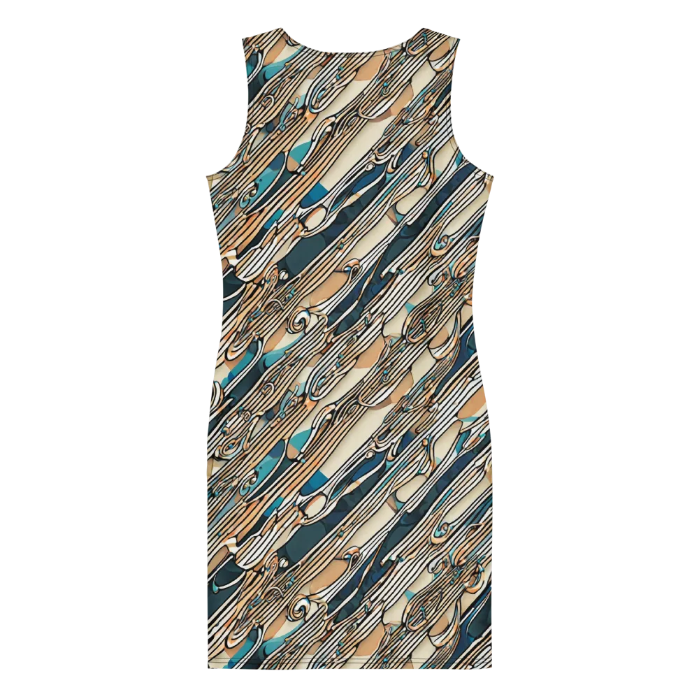 Cobalt Ribbons on Bodycon Dress — Back