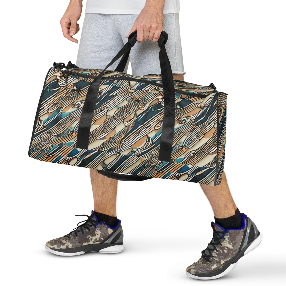 Cobalt Ribbons on Duffle Bag — Front