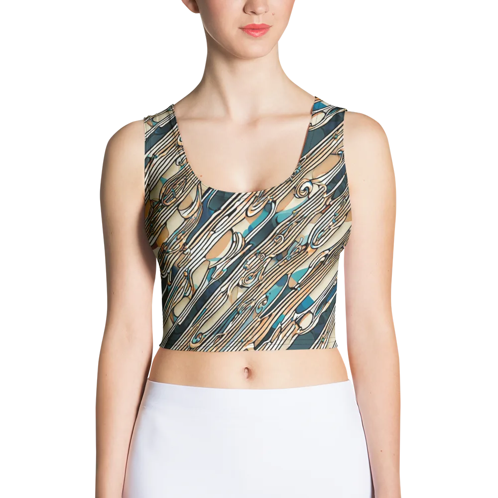 Cobalt Ribbons on Crop Top — Front