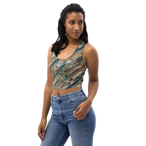 Cobalt Ribbons on a Crop Top