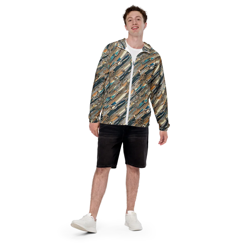 Cobalt Ribbons on Men's Windbreaker — Front