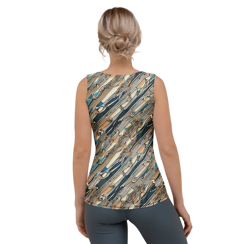 Cobalt Ribbons on Women's Tank Top — Back