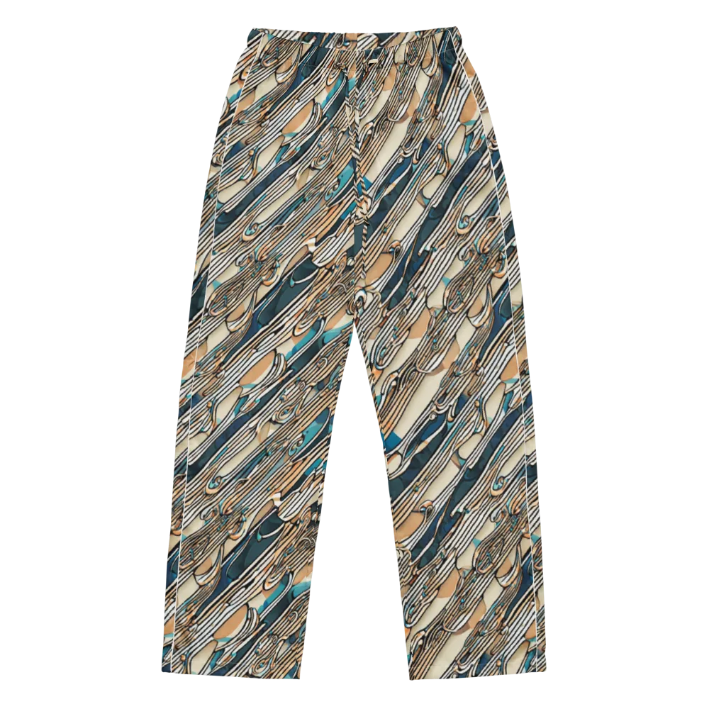 Cobalt Ribbons on Women's Pajama Pants — Front