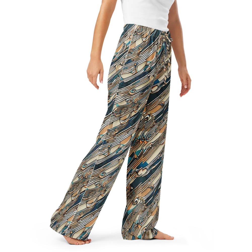 Cobalt Ribbons on Women's Pajama Pants — Right Front