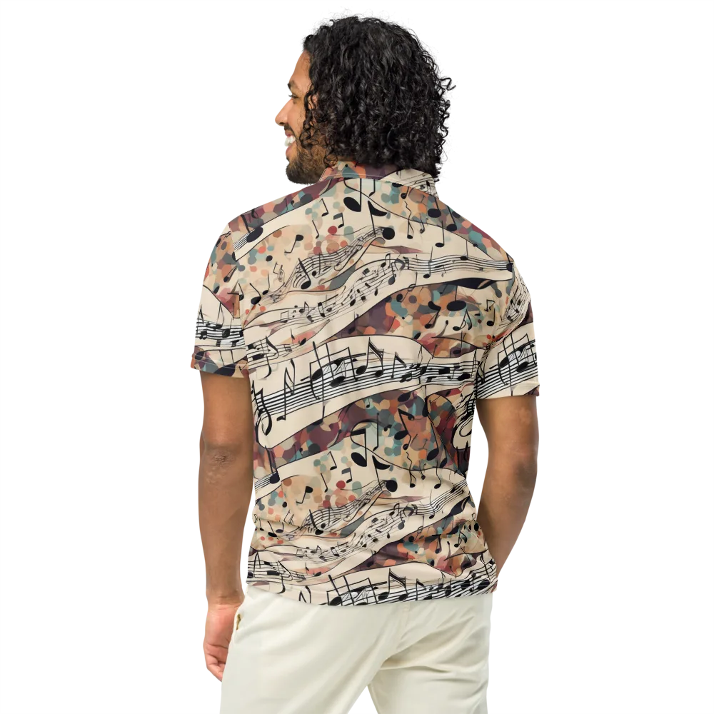 Melody Current on Men's Slim Fit Polo Shirt — Back