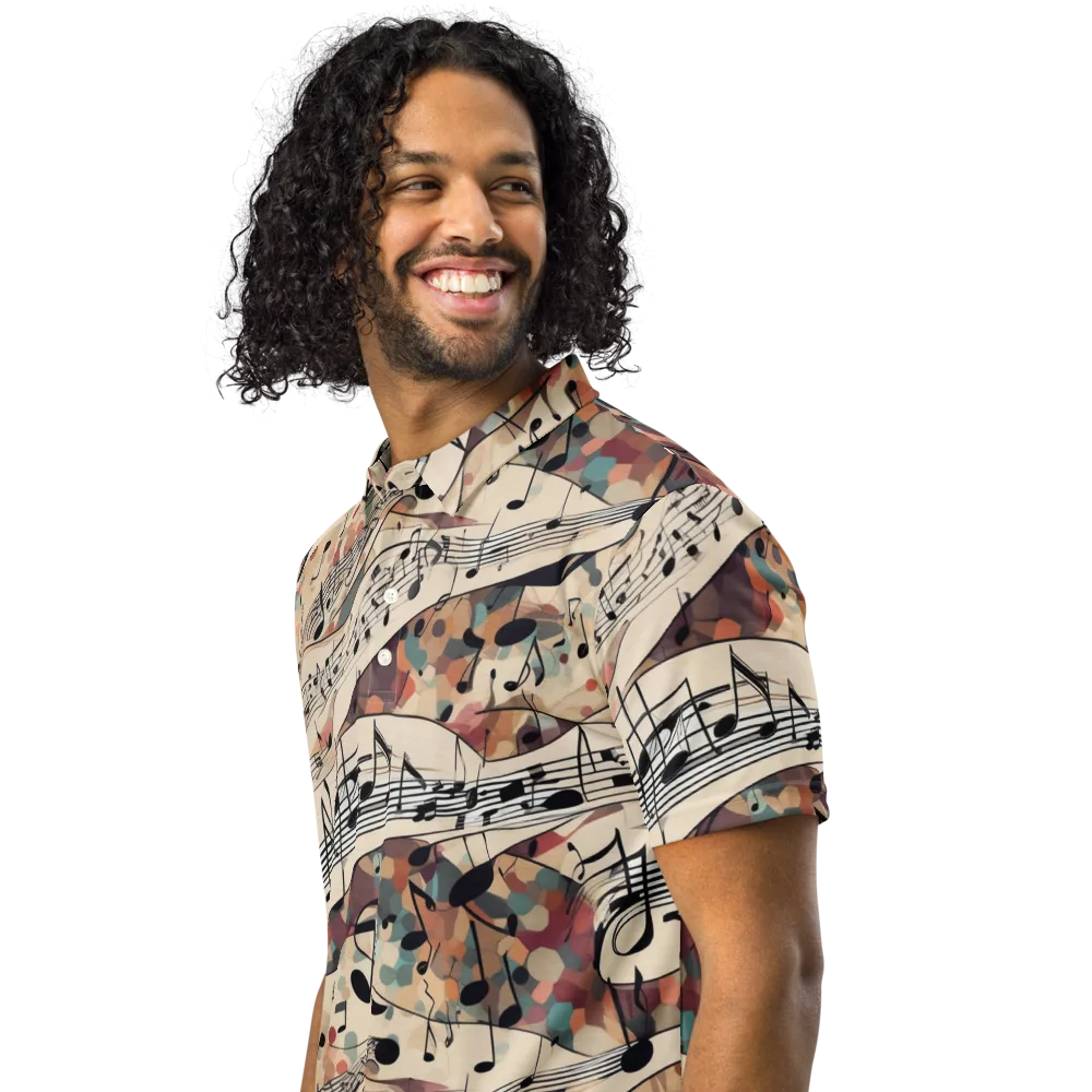 Melody Current on Men's Slim Fit Polo Shirt — Left Front