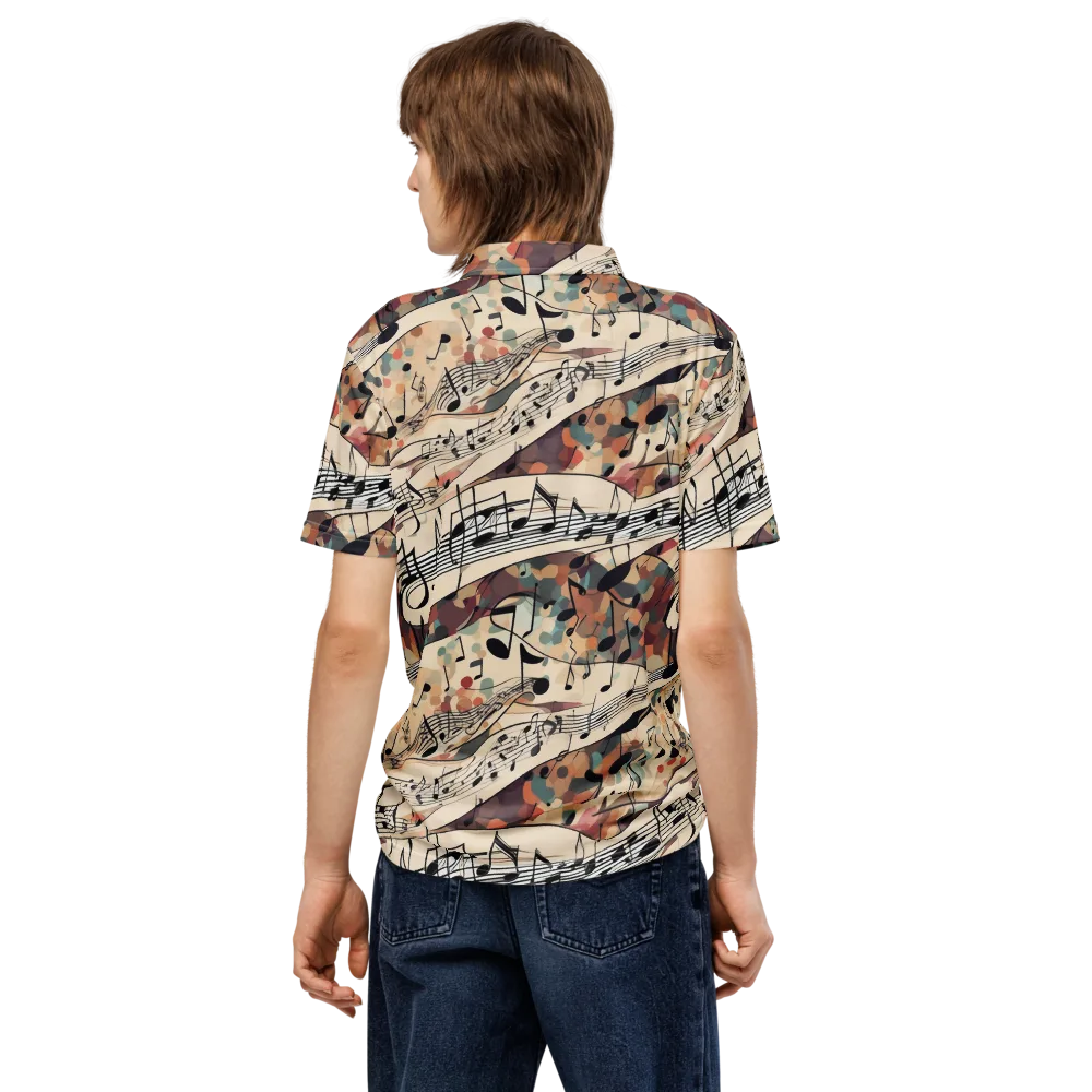 Melody Current on Men's Slim Fit Polo Shirt — Back