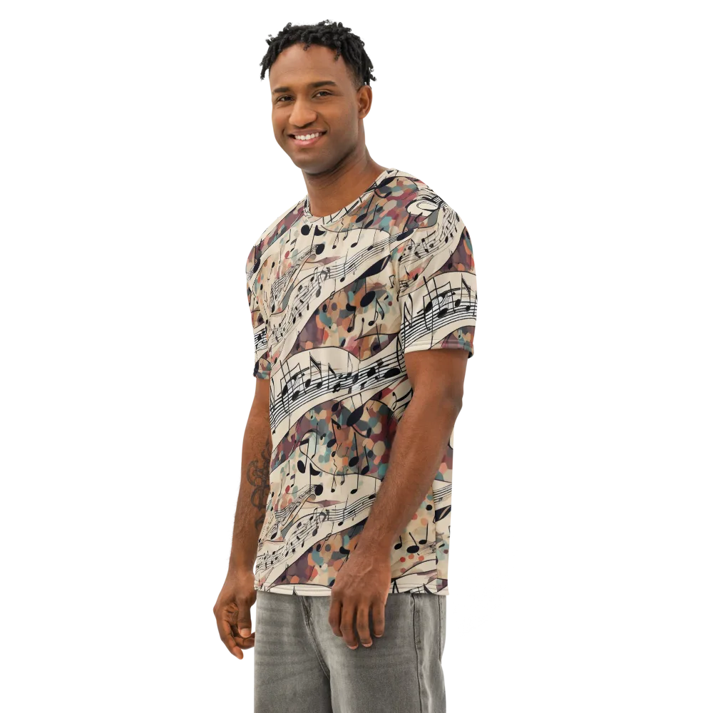 Melody Current on Men's Cotton Crew Neck T-Shirt — Left Front