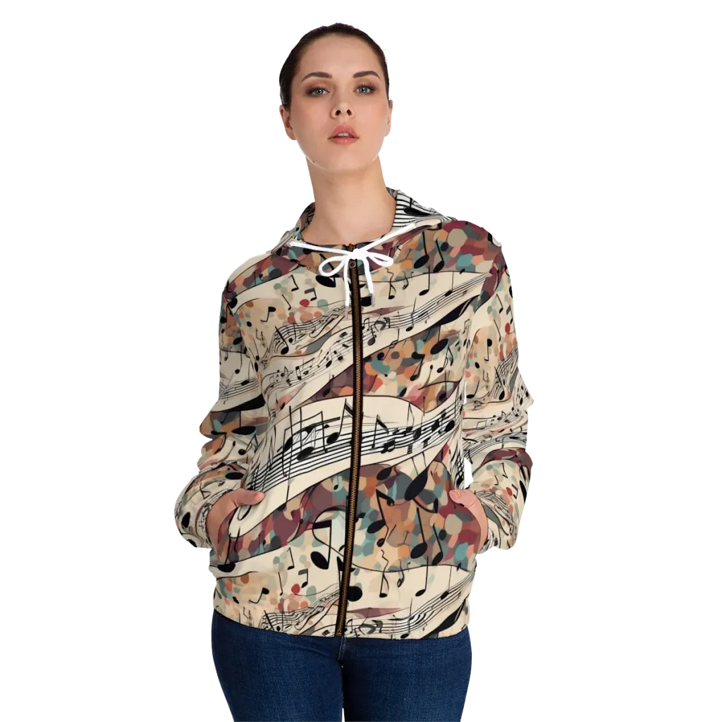 Melody Current on Women's Full-Zip Hoodie — Front On Person