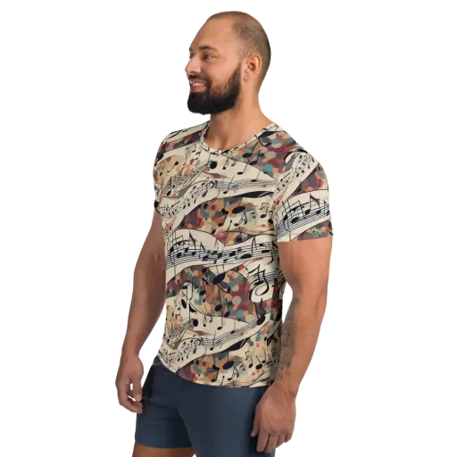 Melody Current on a Men's Athletic T-Shirt