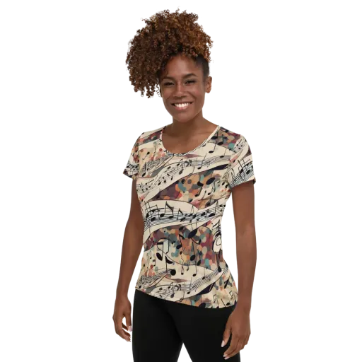 Melody Current on a Women's Athletic T-Shirt