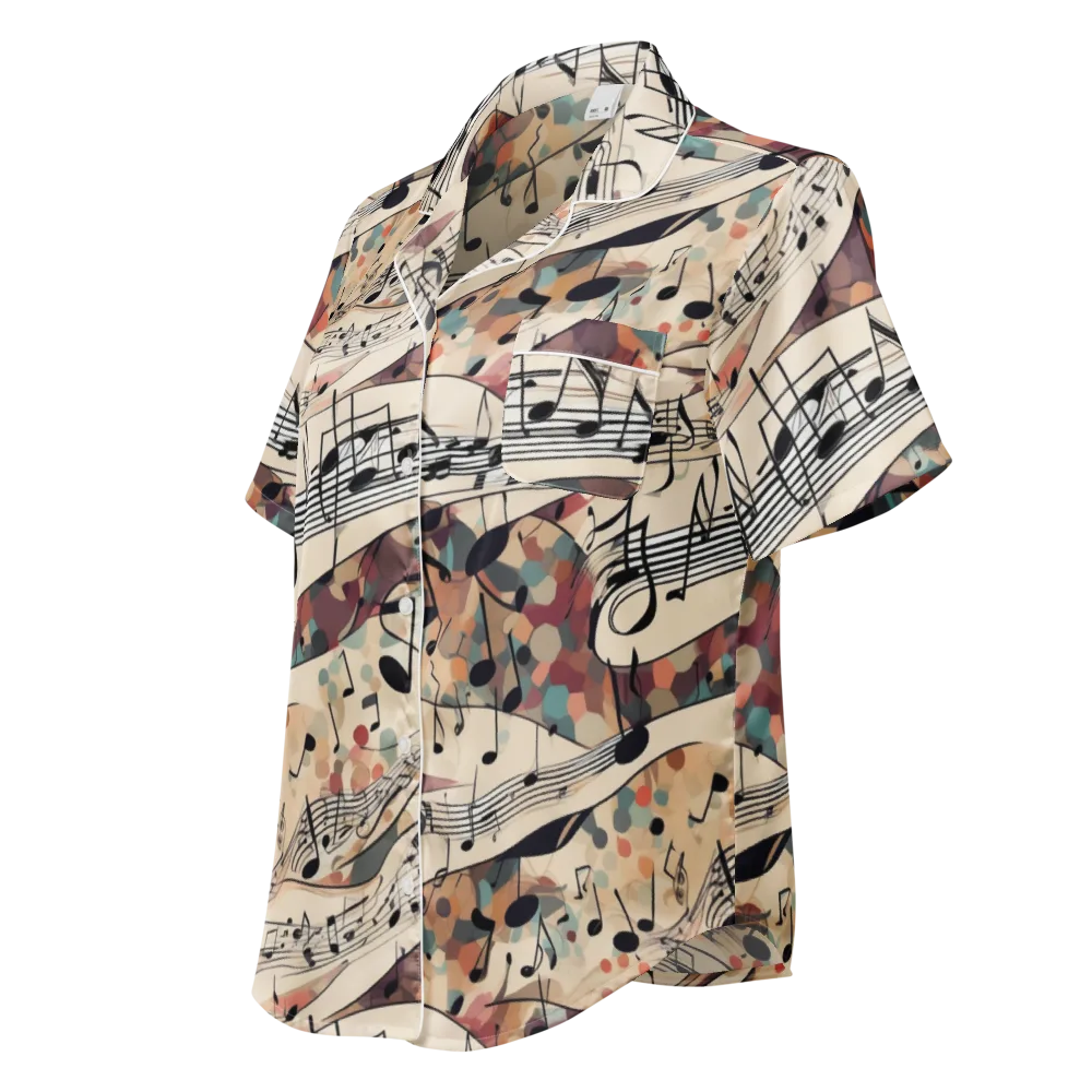 Melody Current on Women's Short Sleeve Pajama Top — Left Front