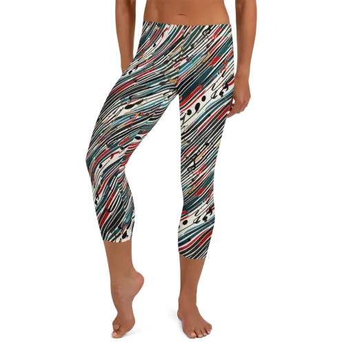 Diagonal Symphony on a Capri Leggings