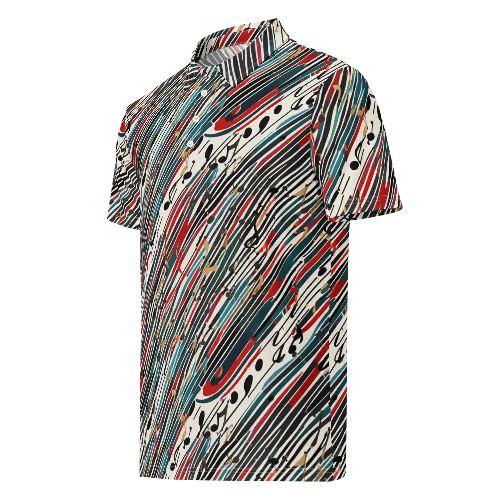 Diagonal Symphony on Men's Slim Fit Polo Shirt — Left Front