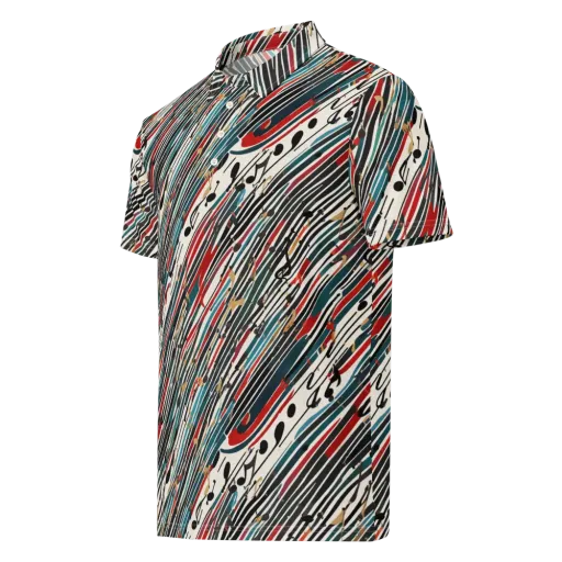 Diagonal Symphony on a Men's Slim Fit Polo Shirt