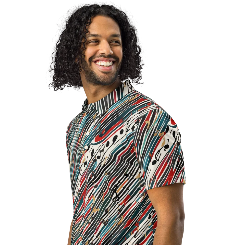 Diagonal Symphony on Men's Slim Fit Polo Shirt — Left Front