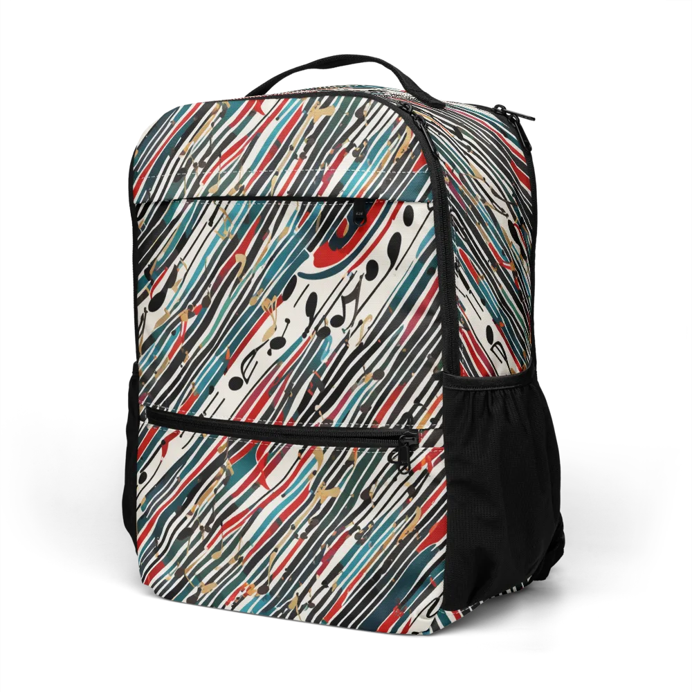 Diagonal Symphony on Utility Backpack — Left Front