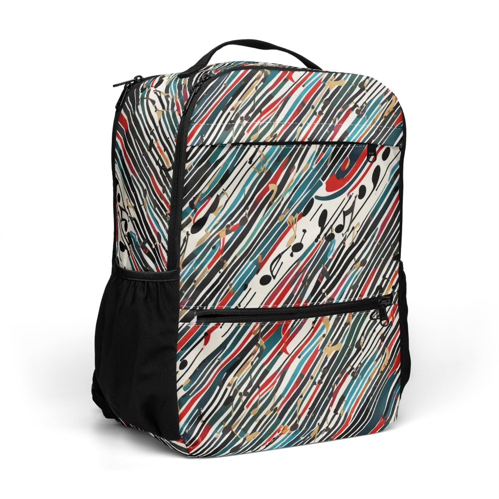 Diagonal Symphony on Utility Backpack — Right Front