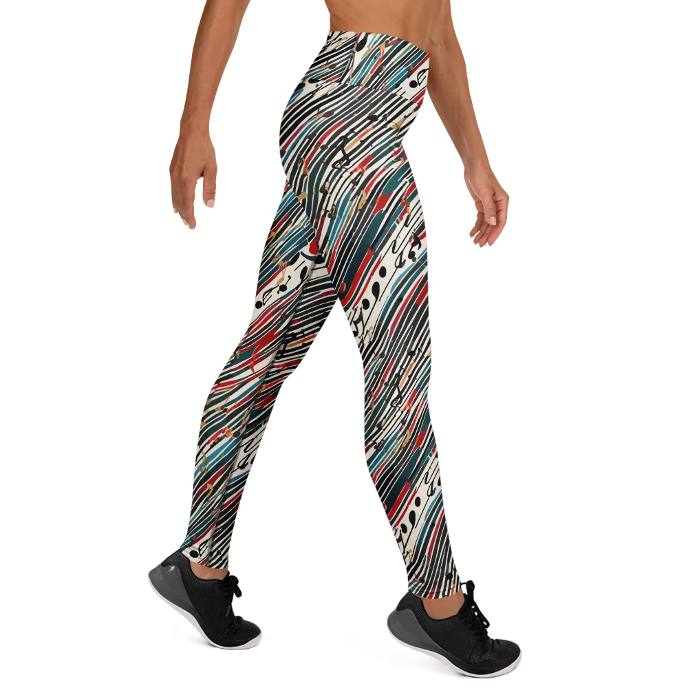 Diagonal Symphony on Yoga Leggings — Right
