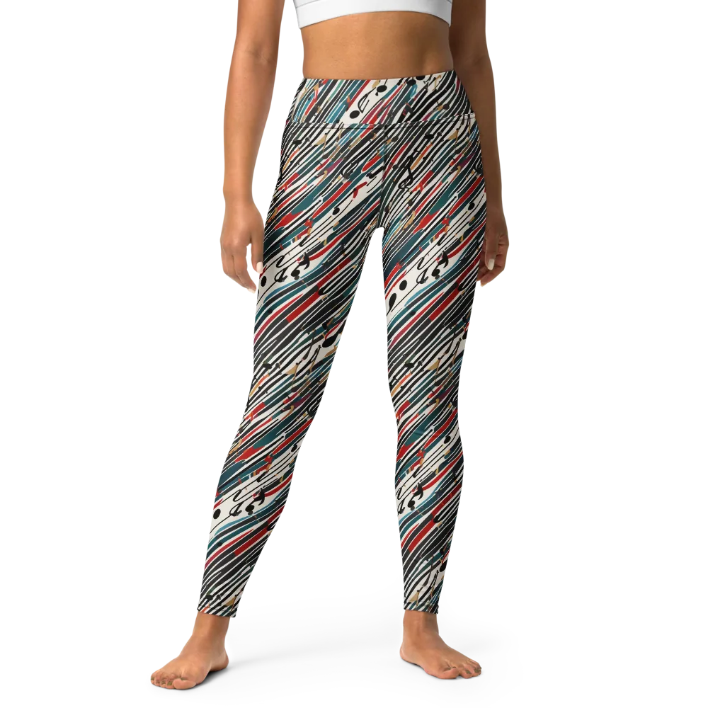 Diagonal Symphony on Yoga Leggings — Front