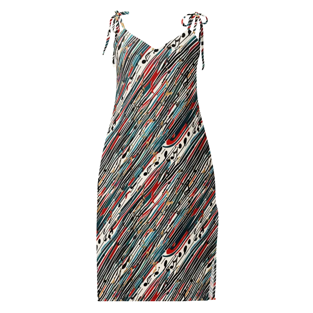 Diagonal Symphony on Slip Dress — Front