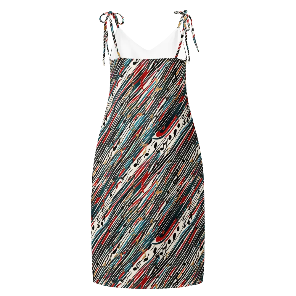 Diagonal Symphony on Slip Dress — Back