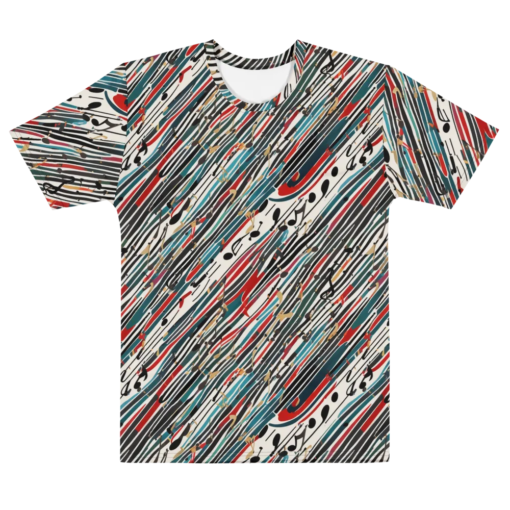 Diagonal Symphony on Men's Cotton Crew Neck T-Shirt — Front