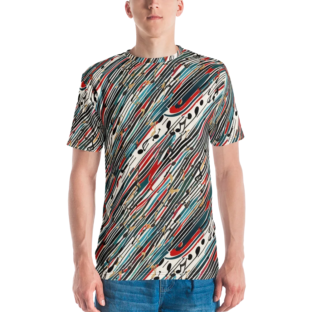 Diagonal Symphony on Men's Crew Neck T-Shirt — Front