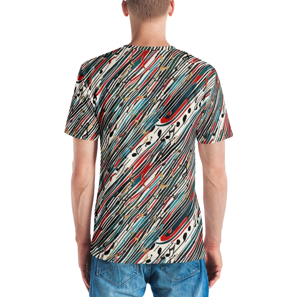 Diagonal Symphony on Men's Crew Neck T-Shirt — Back