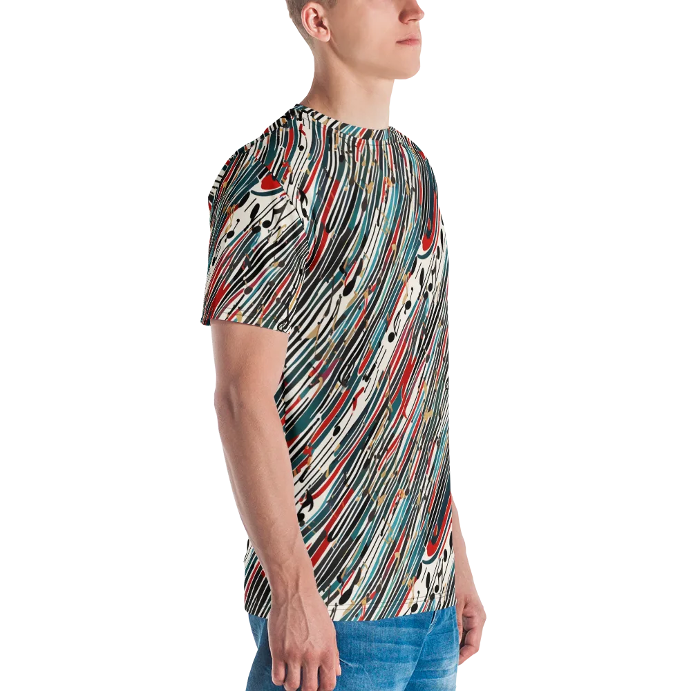 Diagonal Symphony on Men's Crew Neck T-Shirt — Right