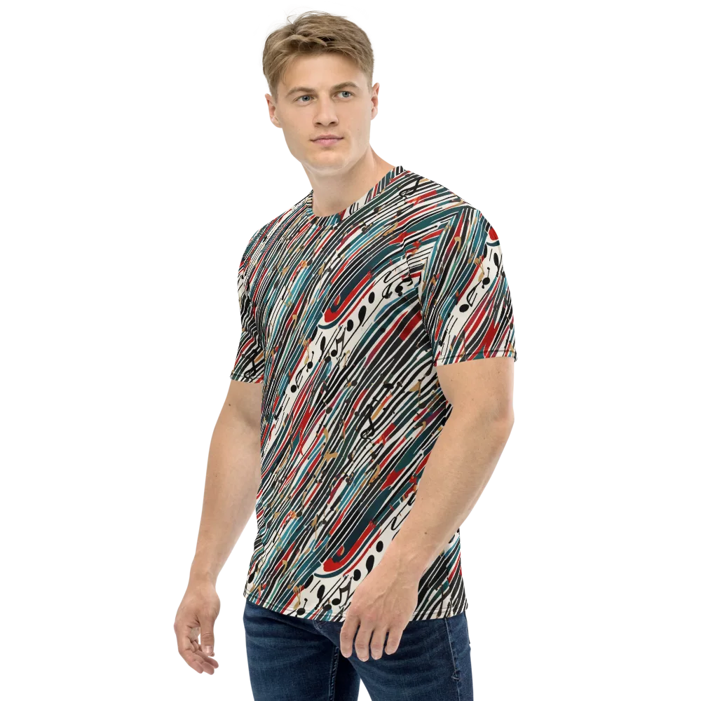 Diagonal Symphony on Men's Crew Neck T-Shirt — Left