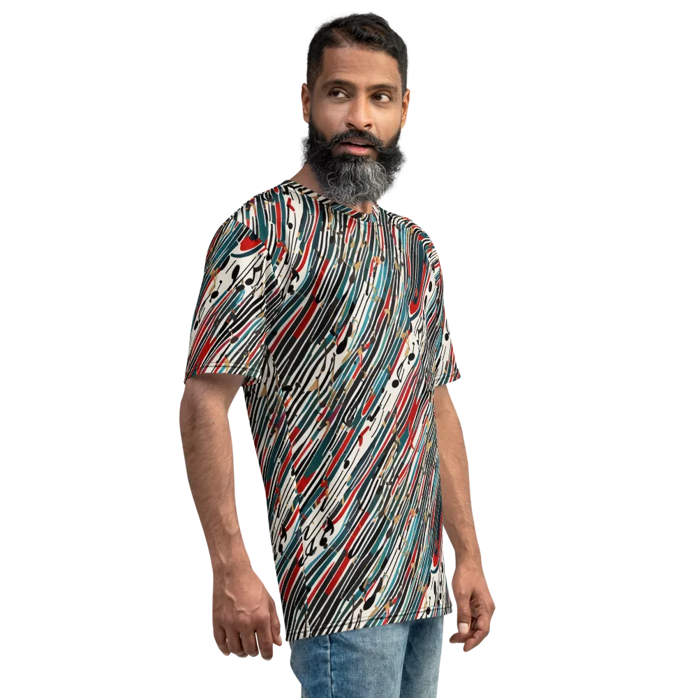 Diagonal Symphony on Men's Crew Neck T-Shirt — Right