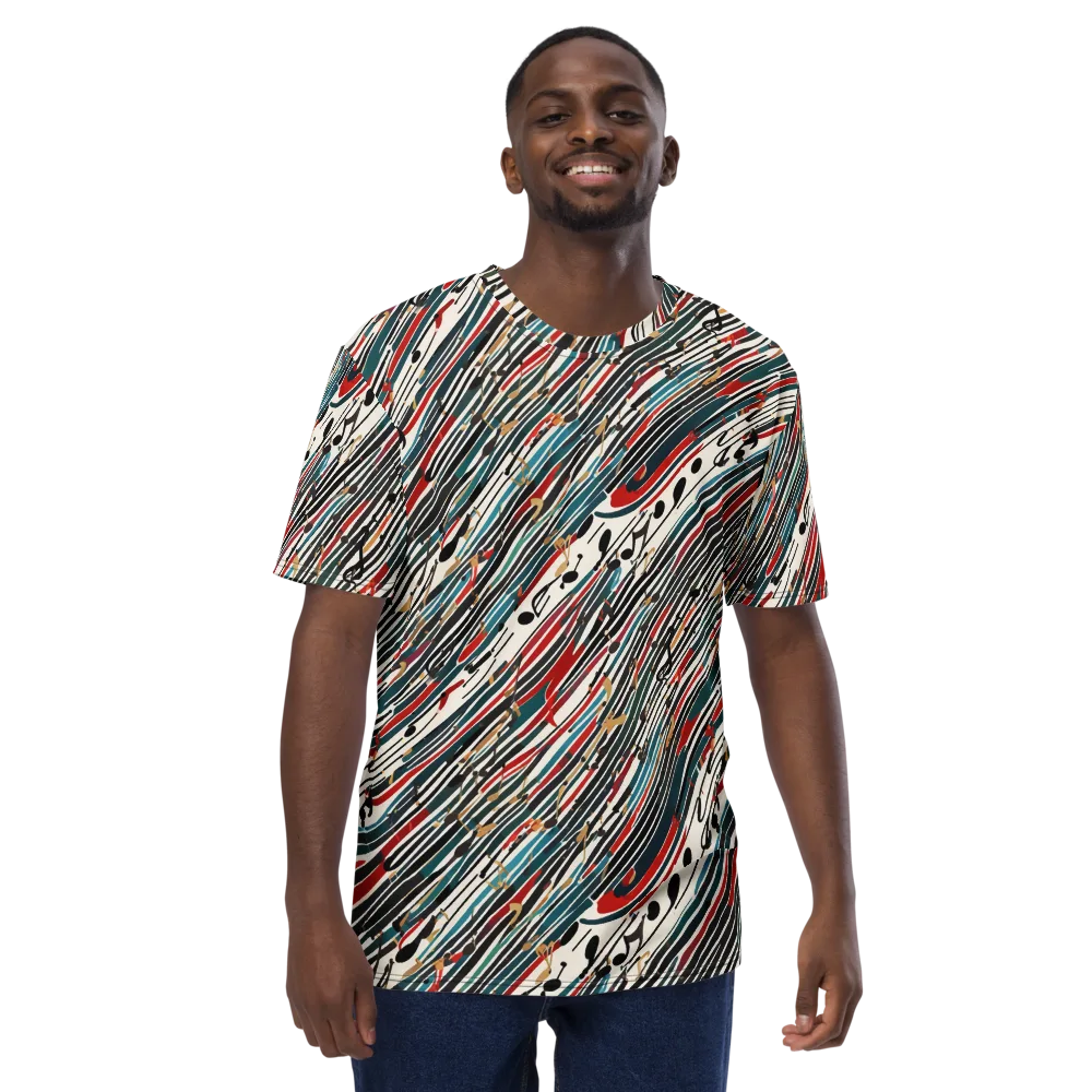 Diagonal Symphony on Men's Crew Neck T-Shirt — Front