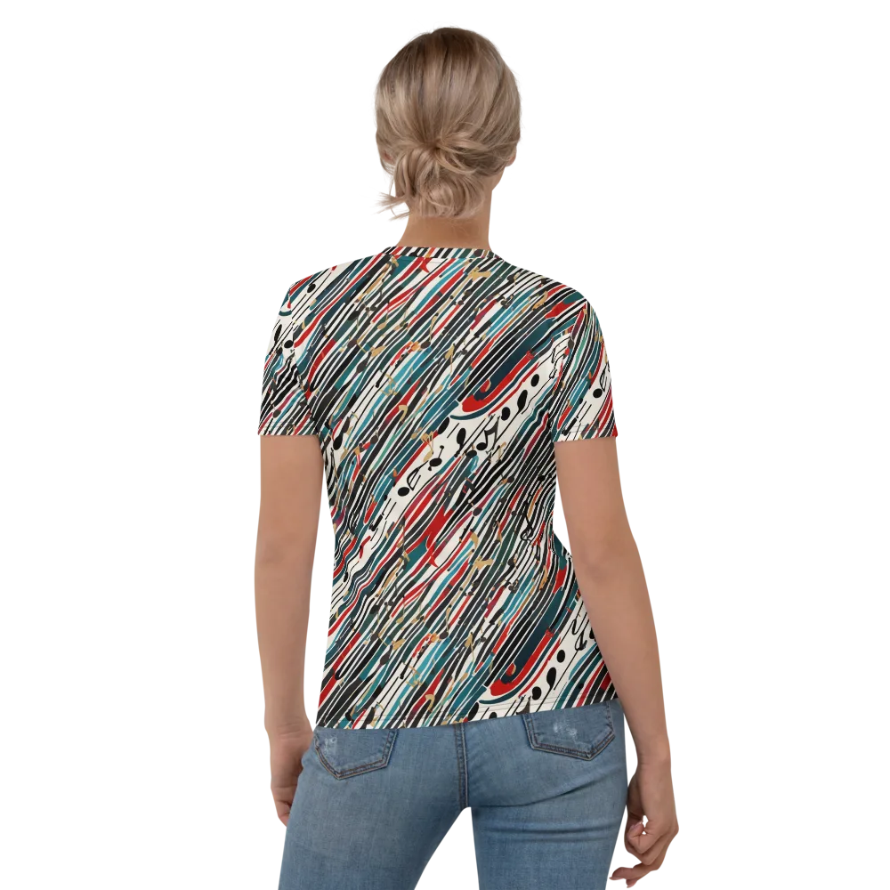 Diagonal Symphony on Women's Crew Neck T-Shirt — Back
