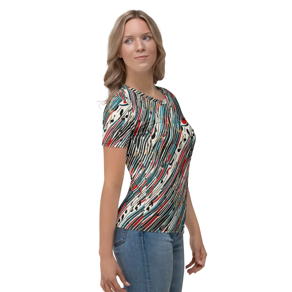 Diagonal Symphony on Women's Crew Neck T-Shirt — Right
