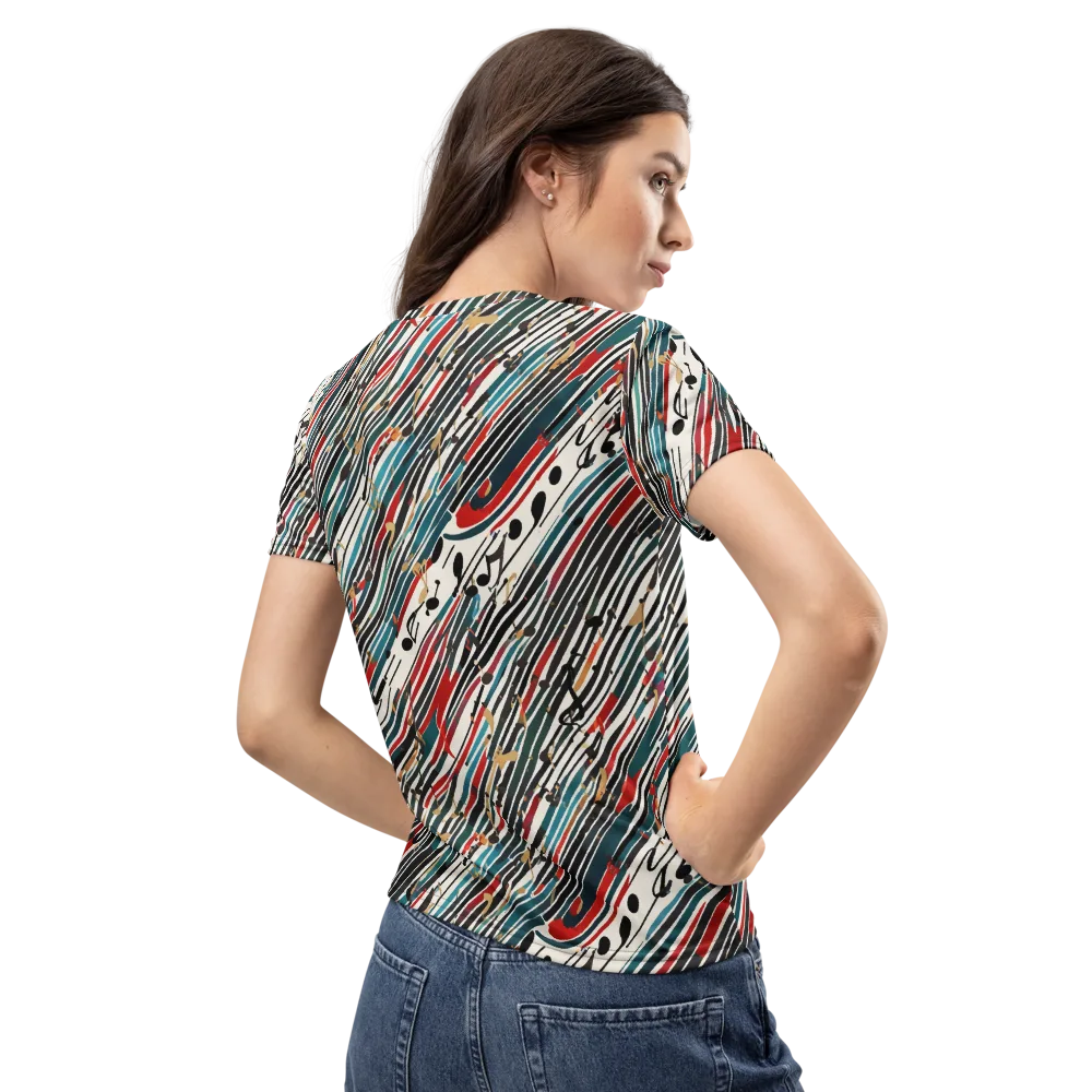 Diagonal Symphony on Women's Crew Neck T-Shirt — Back