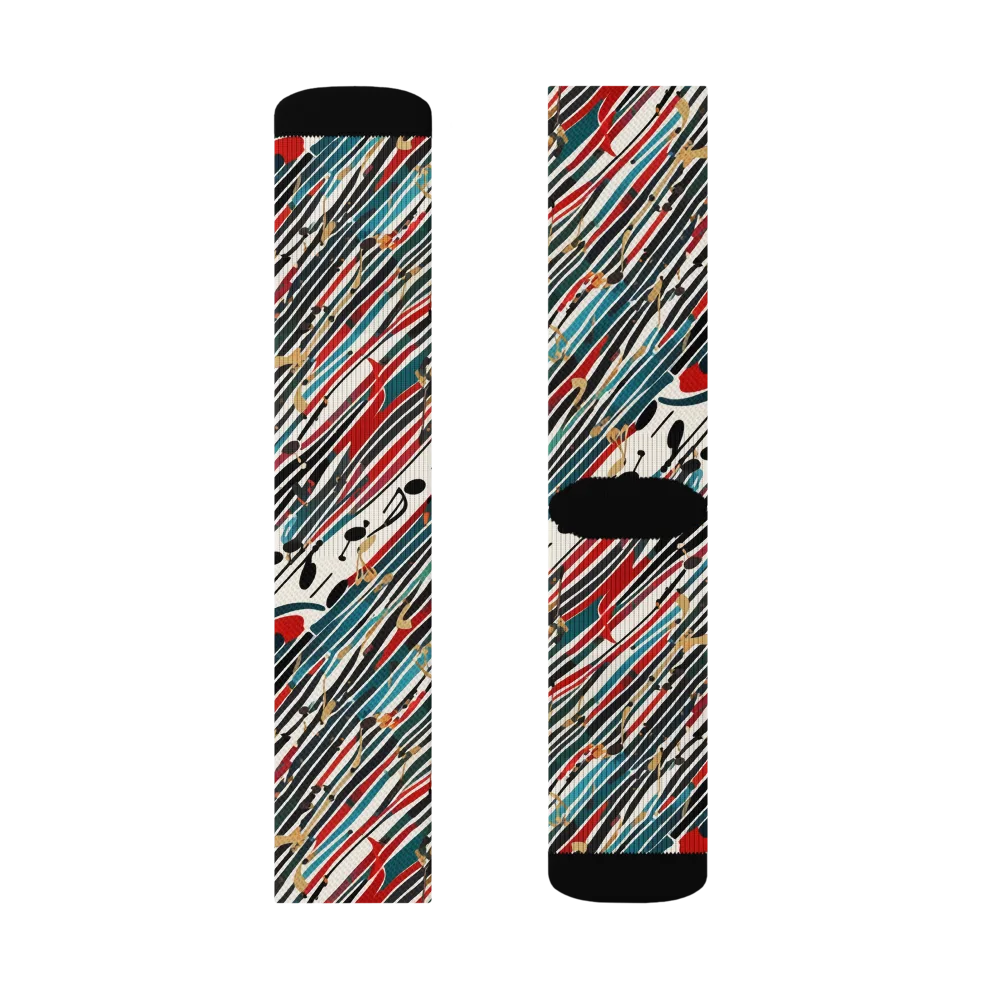 Diagonal Symphony on Socks — Left Sock