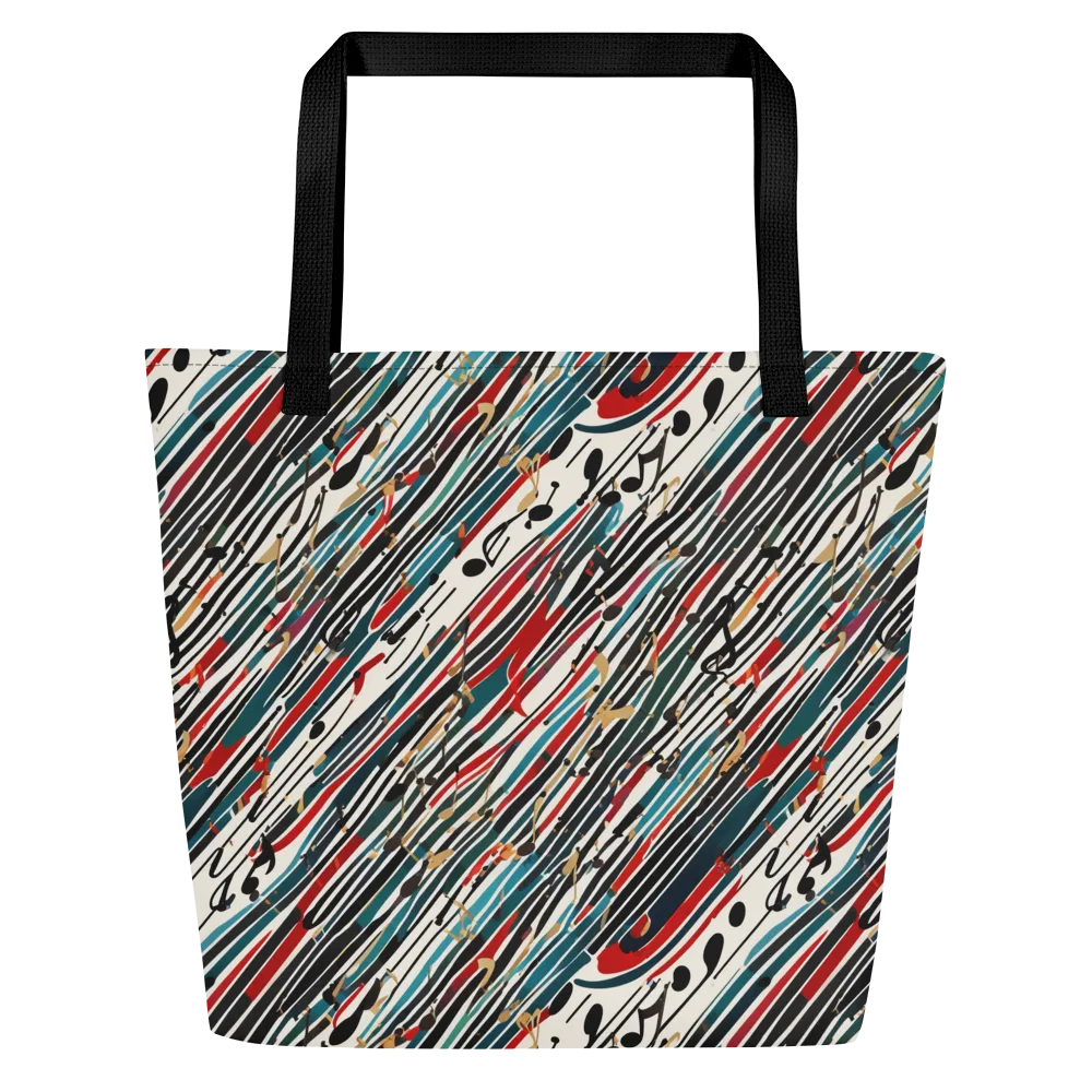 Diagonal Symphony on Large Tote Bag W/ Pocket — Front