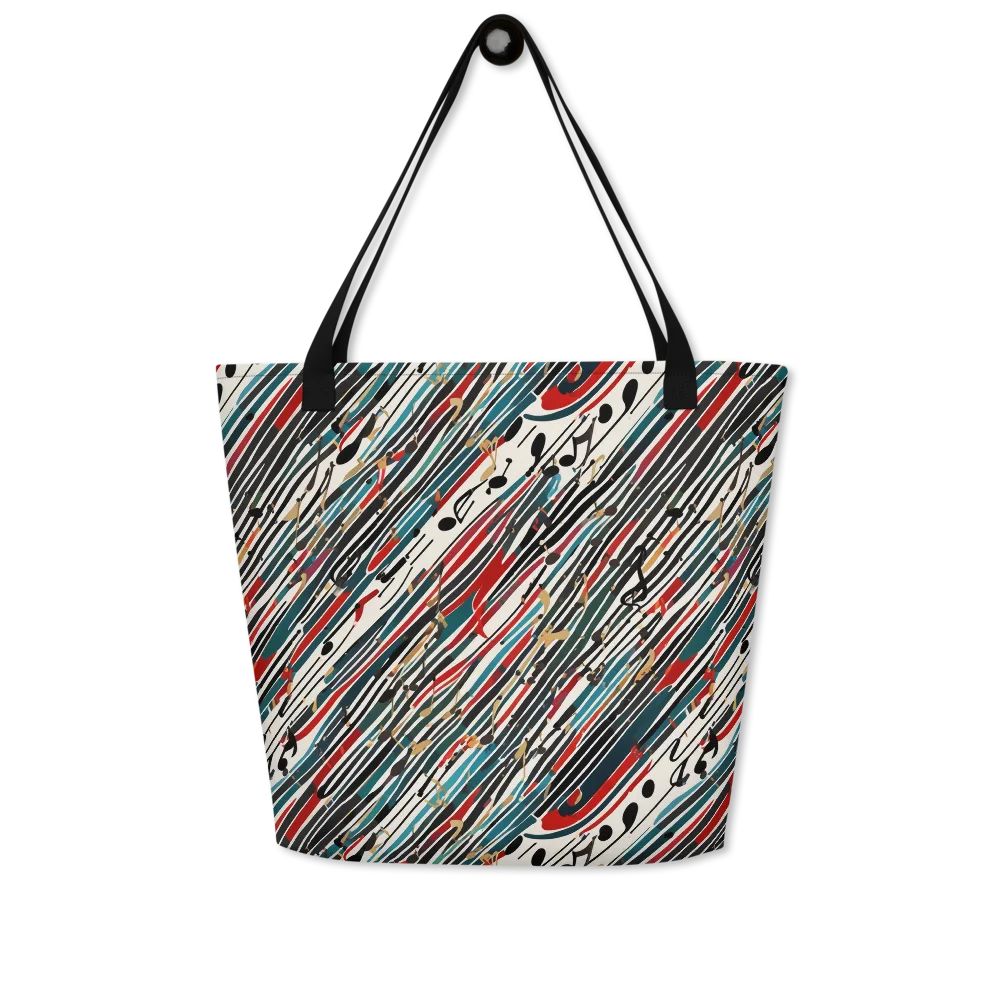 Diagonal Symphony on Large Tote Bag W/ Pocket — Front