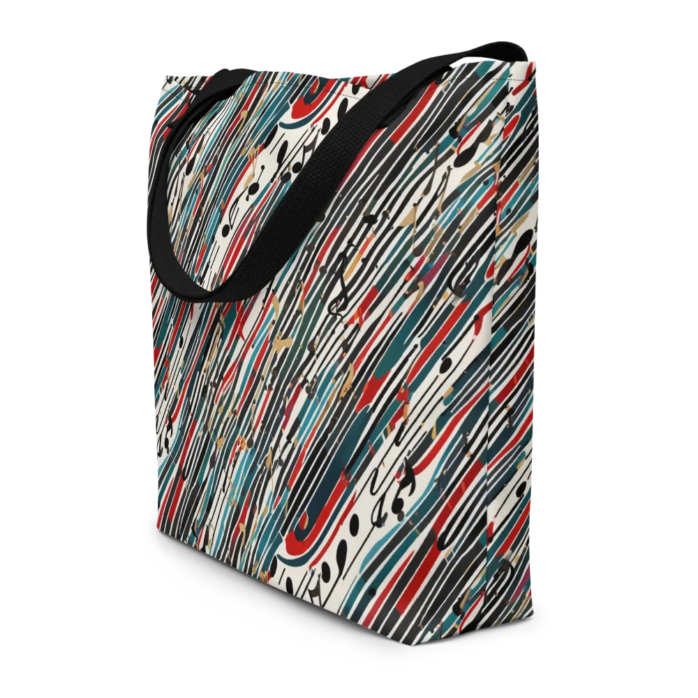 Diagonal Symphony on Large Tote Bag W/ Pocket — Front