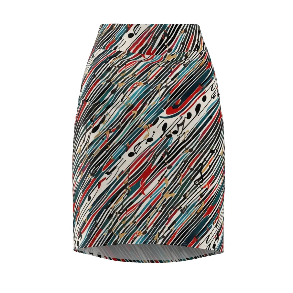 Diagonal Symphony on Pencil Skirt — Front
