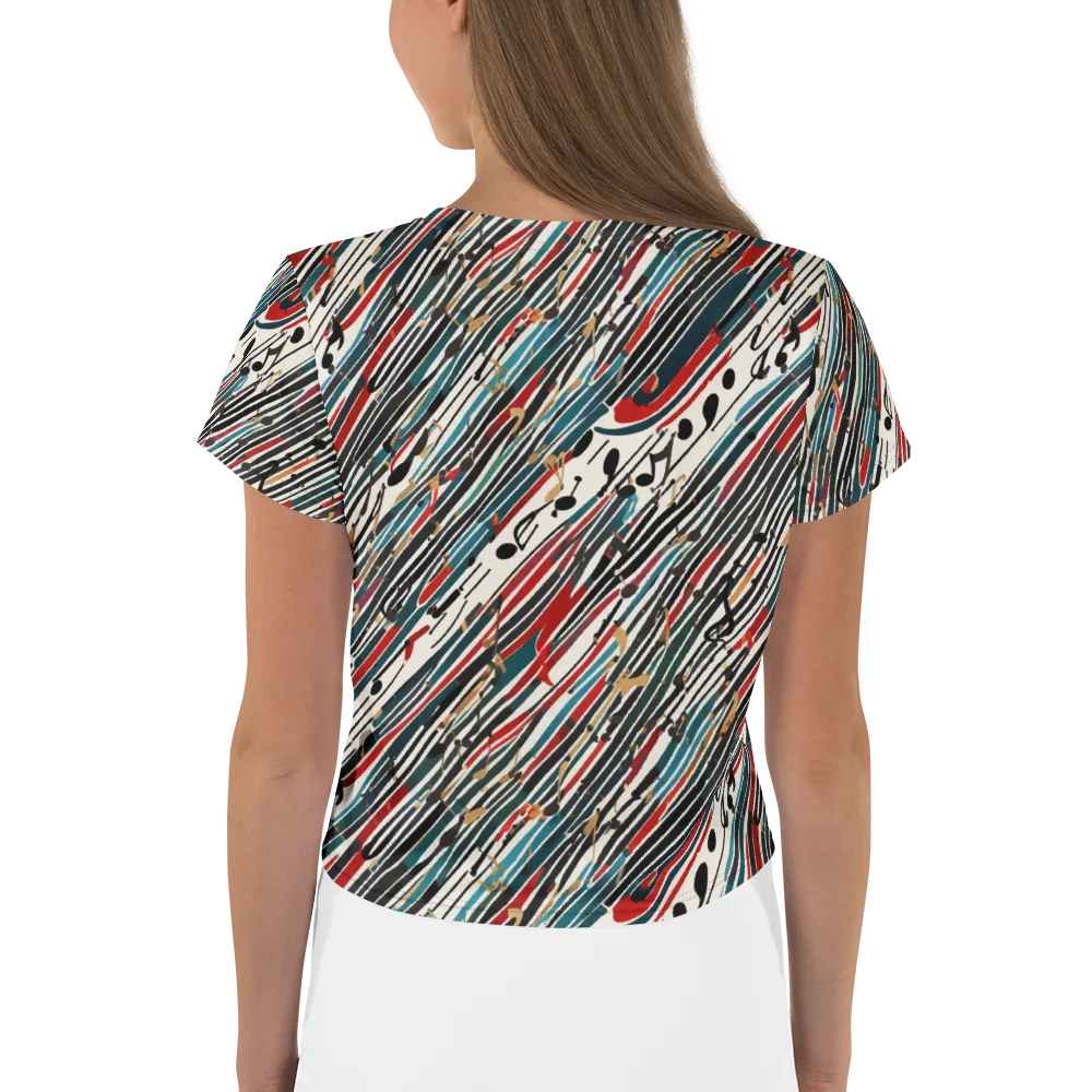 Diagonal Symphony on Crop Tee — Back