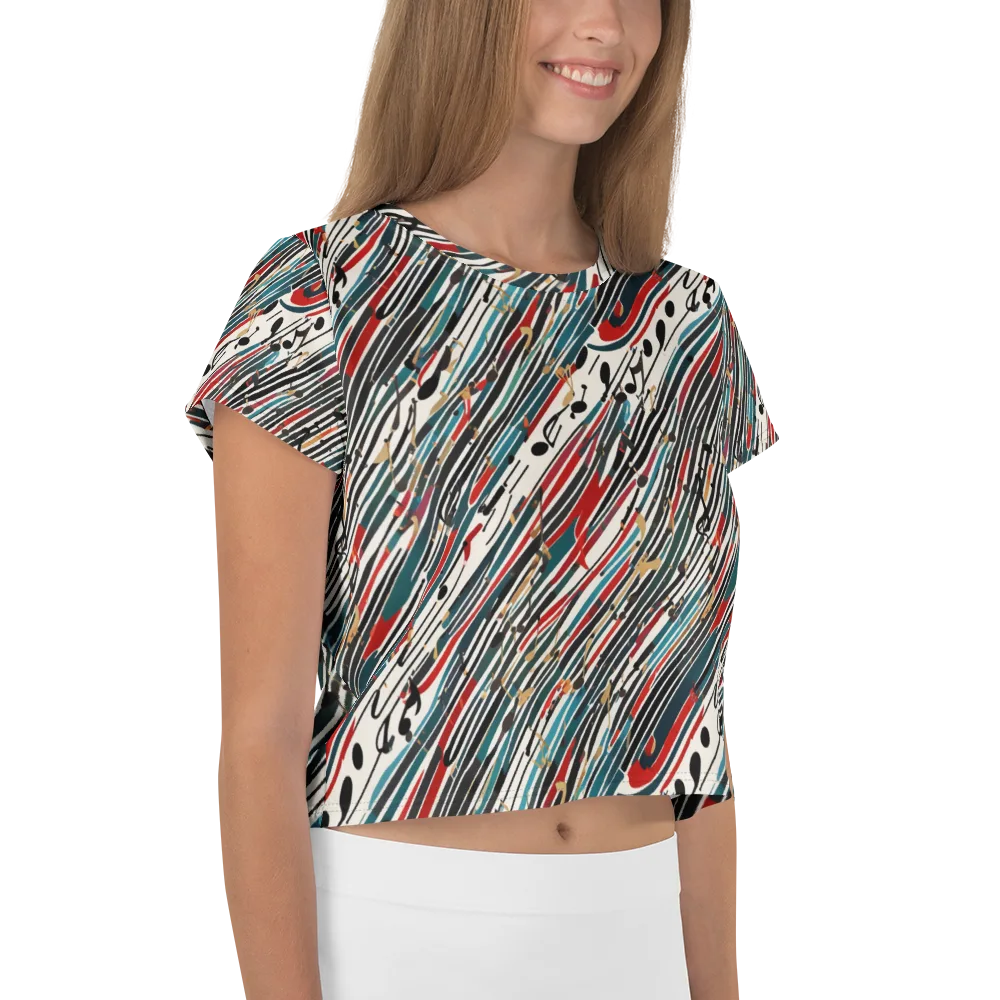 Diagonal Symphony on Crop Tee — Right