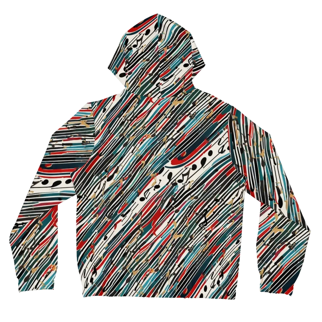 Diagonal Symphony on Women's Full-Zip Hoodie — Back