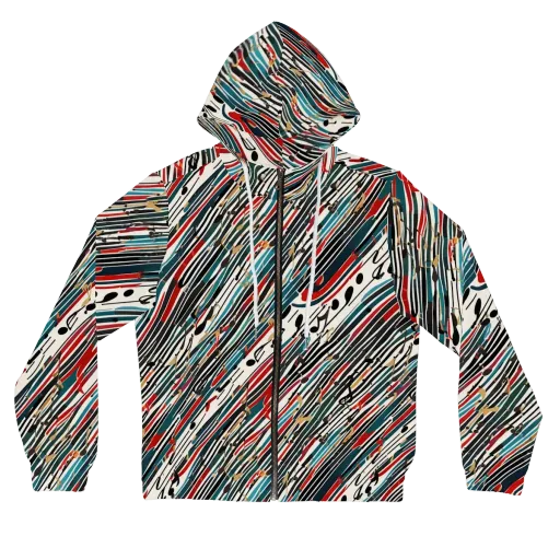 Diagonal Symphony on a Women's Full-Zip Hoodie