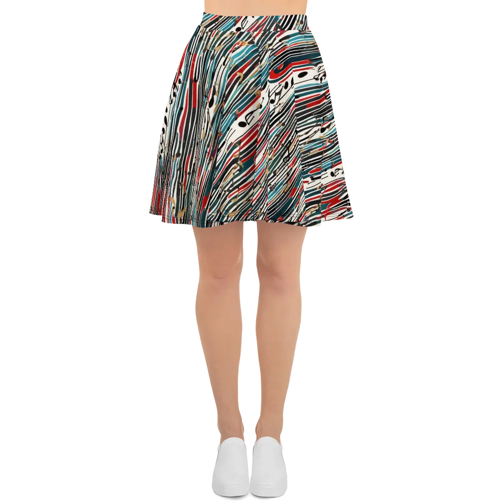 Diagonal Symphony on Skater Skirt — Front
