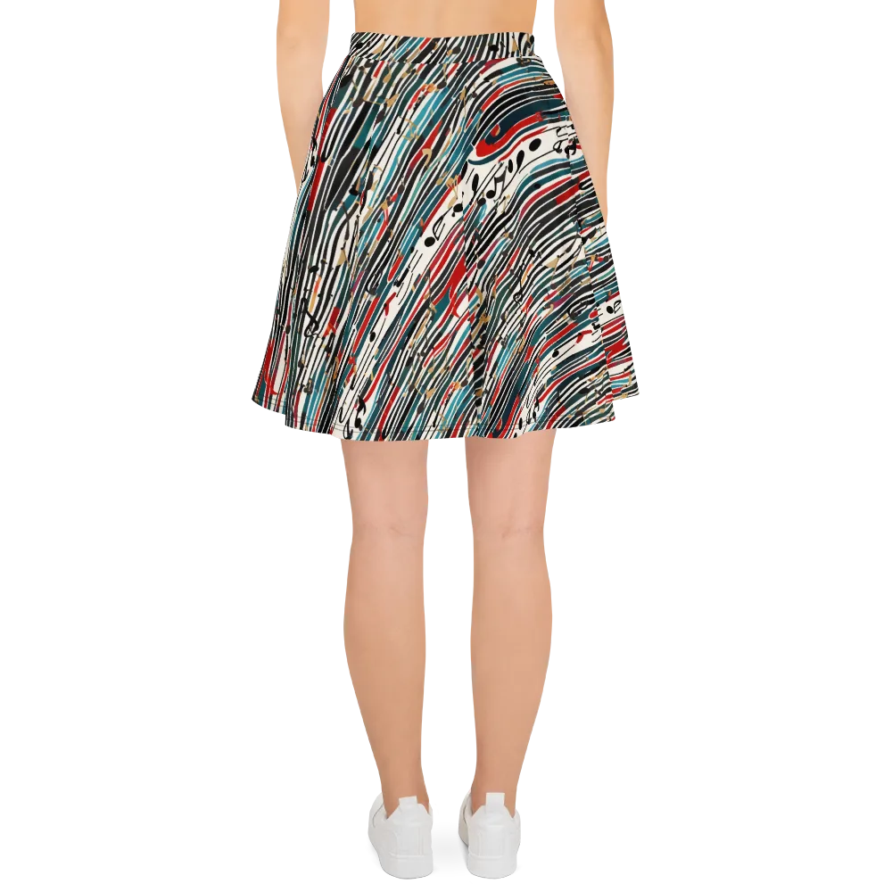 Diagonal Symphony on Skater Skirt — Back