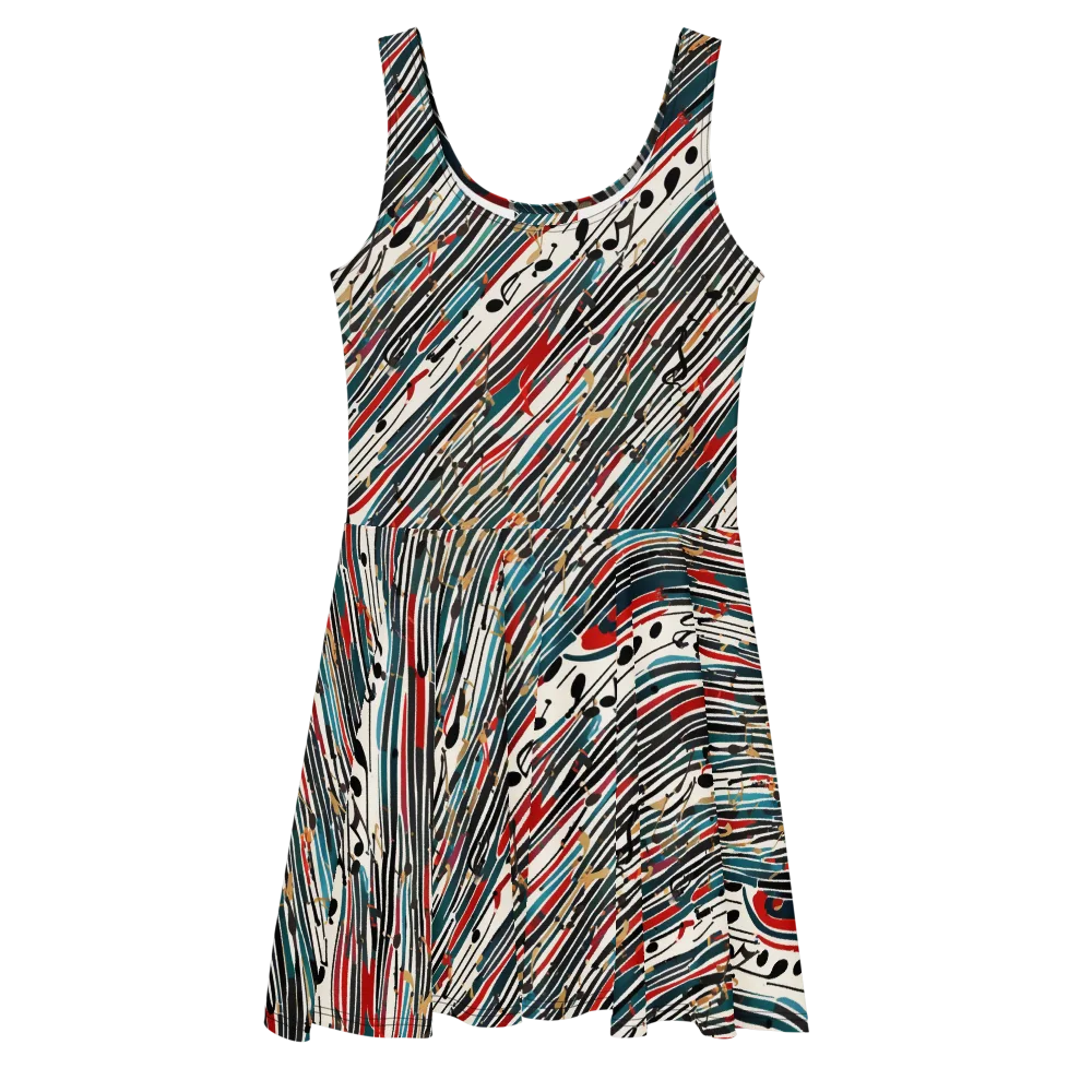 Diagonal Symphony on Skater Dress — Front